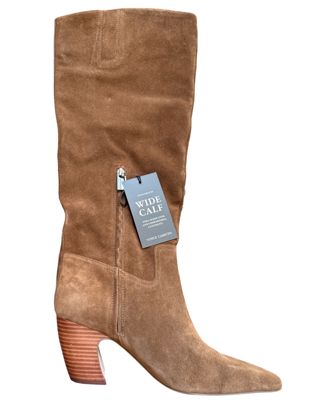 Vince Camuto Tan Suede Wide-Calf Knee Boot
